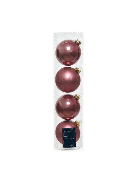 Boules de Noël Evergreen, sets de différentes tailles, Rose pâle, Ø 10 cm, 4 pièces