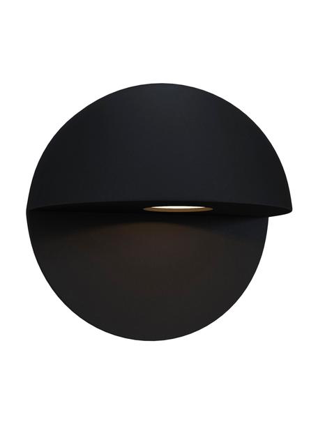 Nástenná vonkajšia LED lampa Mezzo, Čierna, H 6 x V 9 cm