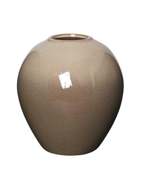Ručně vyrobená váza z keramiky Ingrid, Glazovaná keramika, Odstíny béžové, Ø 24 cm, V 26 cm