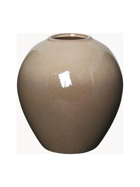 Jarrón artesanl de cerámica Ingrid, Al 26 cm, Cerámica esmaltada, Tonos beige, Ø 24 x Al 26 cm