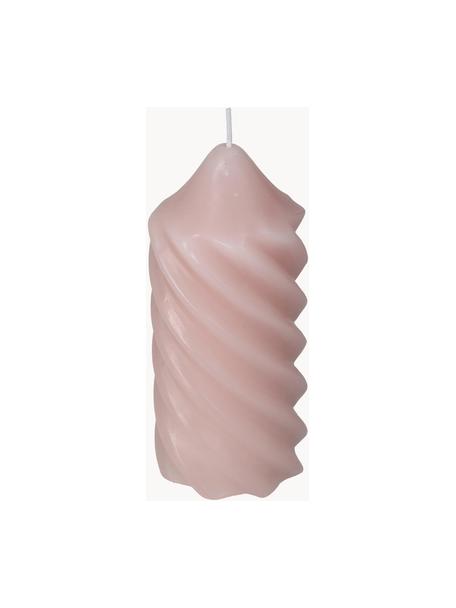 Vela pilar Spiral, Cera, Rosa, Ø 7 x Al 15 cm