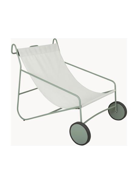 Garten-Loungesessel Poul mit Rollen, 2 Stück, Bezug: Textil, Gestell: Aluminium, beschichtet, Off White, Salbeigrün, B 74 x T 106 cm