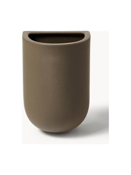 Obal na květináč na zeď Cut, Š 10 cm, Keramika, Taupe, matná, Š 10 cm, V 15 cm