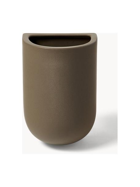 Wandplantenpot Cut, B 10 cm, Keramiek, Mat taupe, B 10 x H 15 cm