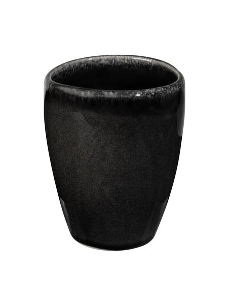 Ručně vyrobený kameninový pohárek Nordic Coal, 6 ks, Kamenina, Hnědá, Ø 8 cm, V 10 cm, 250 ml