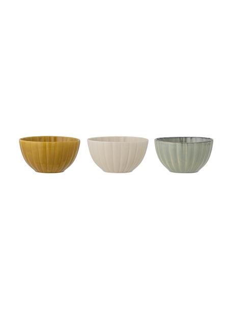 Ensemble de 3 bols en grès Latina, Grès cérame, Blanc, jaune, vert, Ø 12 x haut. 7 cm