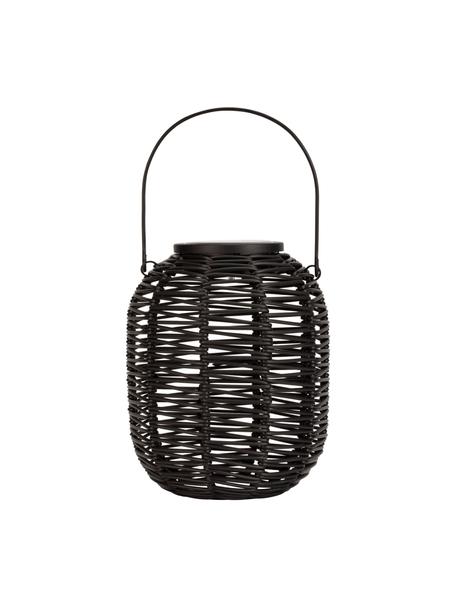 Laterna solare da esterno da appendere o da appoggiare Sunshine Treasure, Paralume: polirattan, Struttura: materiale sintetico, Nero, Ø 16 x Alt. 20 cm