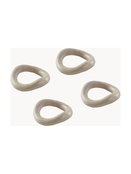 Ronds de serviette de table Parker, 4 pièces, Aluminium, revêtement par poudre, Beige clair, larg. 6 x haut. 6 cm