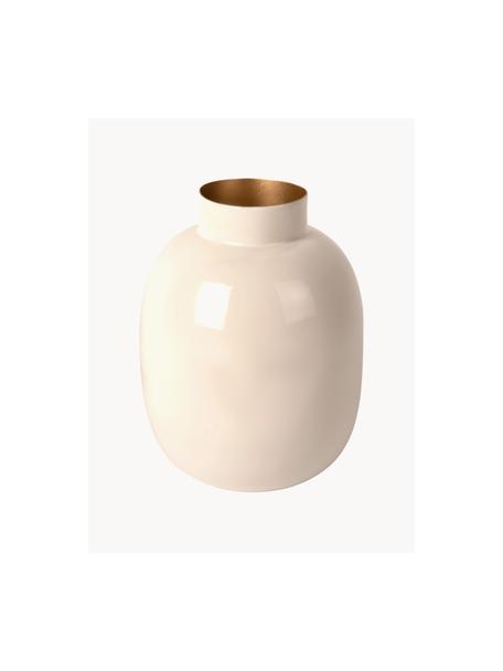 Vase Mila, H 29 cm, Metall, beschichtet, Off White, Ø 8 x H 29 cm