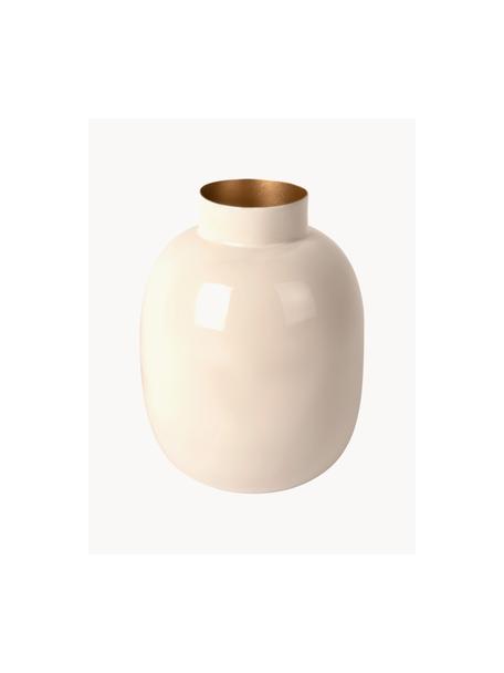 Vase Mila, haut. 29 cm, Métal, enduit, Blanc cassé, Ø 8 x haut. 29 cm