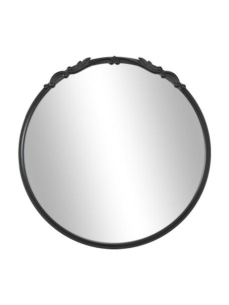 Runder Barock-Wandspiegel Francesca, Rahmen: Mitteldichte Holzfaserpla, Rückseite: Mitteldichte Holzfaserpla, Spiegelfläche: Spiegelglas, Schwarz, Ø 72 x T 2 cm