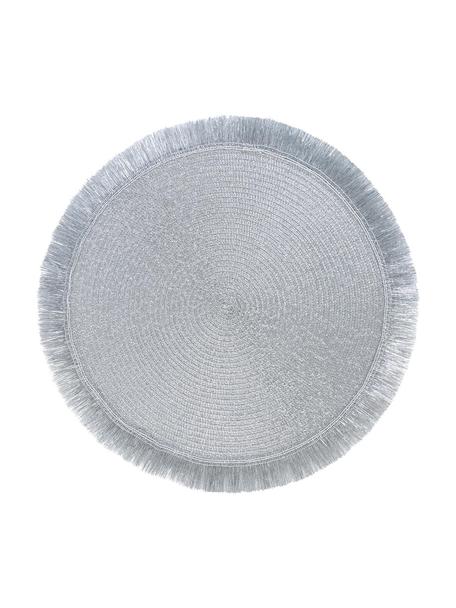 Sets de table rond Linda, 6 pièces, Plastique, Couleur argentée, Ø 38 cm