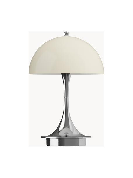 Mobile dimmbare LED-Tischlampe Panthella, H 24 cm, Kunststoff, Kunststoff Hellbeige, Silberfarben, Ø 16 x H 24 cm