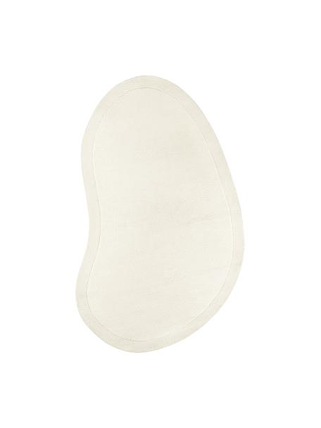 Tapis en laine de forme organique, tufté main Kadey, Blanc crème, larg. 120 x long. 180 cm (taille S)