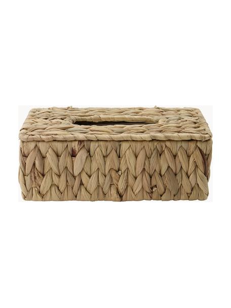 Caja de pañuelos de fibras naturales Cleana, Jacintos de agua, Beige, L 27 x An 14 cm