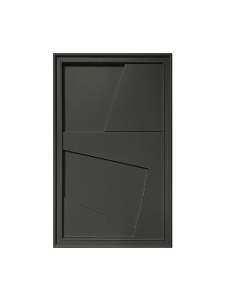 Ručne vyrobená nástenná dekorácia Edge, Čierna, Š 30 x V 50 cm