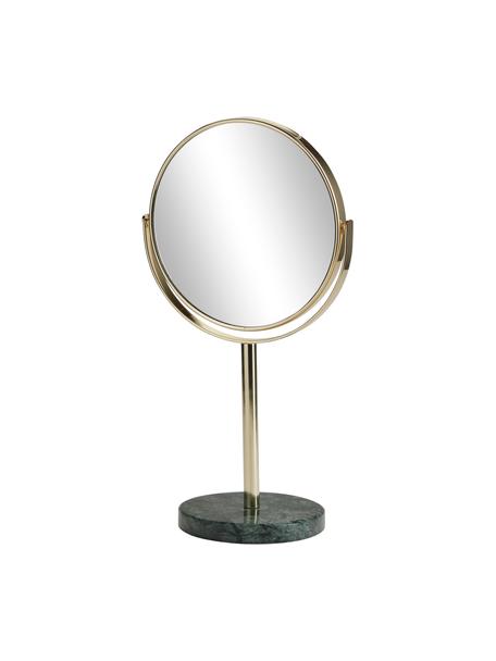 Kozmetické zrkadlo s mramorovým podstavcom Ramona, Odtiene zlatej, zelená, Ø 20 x V 34 cm