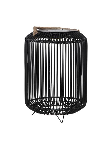 Lámpara solar LED para exterior Sunlight, Estructura: metal recubierto, Pantalla: plástico, Asa: yute, Negro, yute, Ø 34 x Al 48 cm