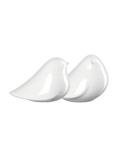 Dekorácia (vtáčik) z porcelánu Alassio, 2 ks, Porcelán, Biela, Š 16 x V 11 cm