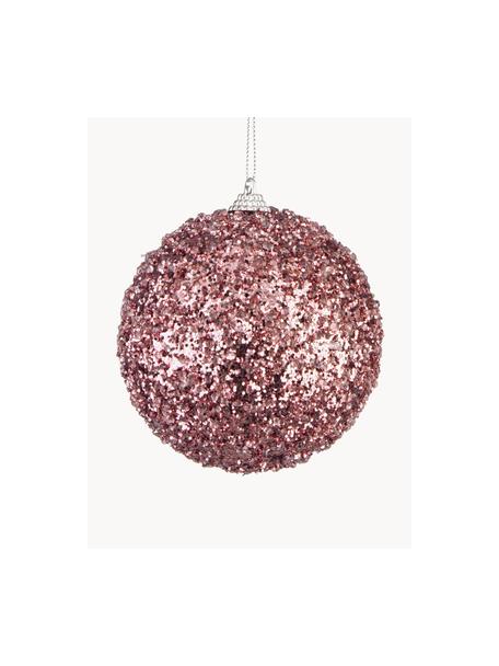 Kerstballen Christie, 4 stuks, Polyschuim, Roze, Ø 10 cm
