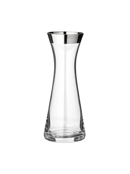 Glaskaraffe Hendrik mit Platinrand, 800 ml, Kristallglas , Platinrand, Transparent, H 27 cm
