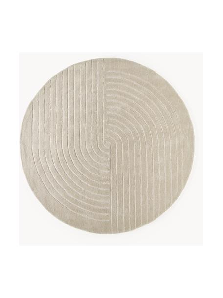 Alfombra redonda artesanal de lana Mason, Parte superior: 100% lana, Reverso: 100% algodón Las alfombra, Gris claro, Ø 200 cm (Tamaño L)