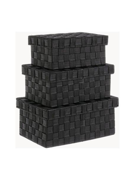 Boîtes de rangement Bind, 3 élém., Anthracite, Lot de différentes tailles