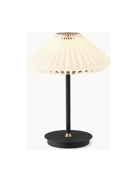 Lampada da tavolo piccola portatile a LED Paris To Go, luce regolabile, Paralume: fibra sintetica, Bianco, nero, Ø 22 x Alt. 28 cm