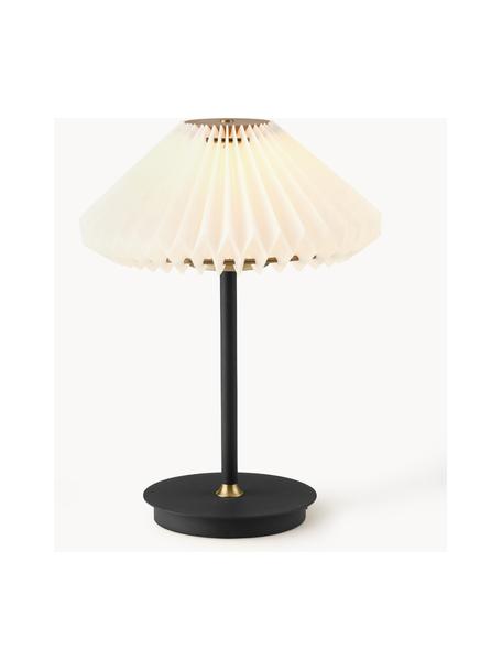 Lampada da tavolo piccola portatile a LED Paris To Go, luce regolabile, Paralume: fibra sintetica, Bianco, nero, Ø 22 x Alt. 28 cm