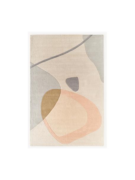 Handgetuft wollen vloerkleed Luke met abstract patroon, Onderzijde: 100% katoen Het in dit pr, Beige- en grijstinten, B 200 x L 300 cm (maat L)