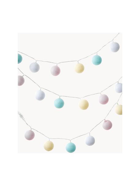 Ghirlanda a LED da esterno Colorain, 740 cm, 20 lanterne, Lanterne: poliestere, certificate W, Blu, rosa, giallo, bianco, Lung. 740 cm