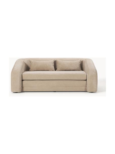 Divano letto 2 posti Eliot, Rivestimento: 88% poliestere, 12% nylon, Struttura: truciolare, legno di pino, Piedini: plastica Questo prodotto , Tessuto beige, Larg. 180 x Prof. 100 cm