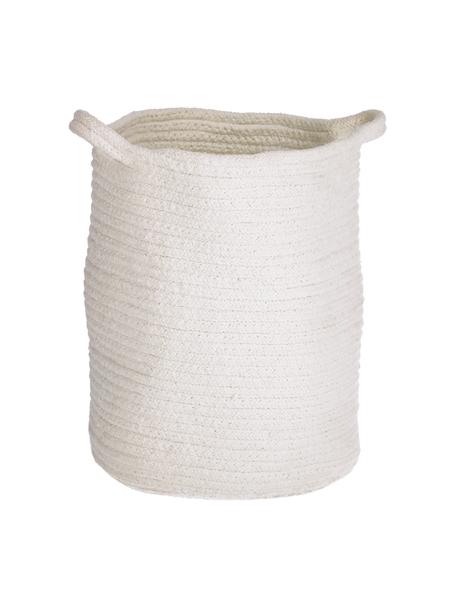 Cesto portaoggetti in cotone fatto a mano Abeni, 100% cotone, Bianco, Ø 25 x Alt. 30 cm