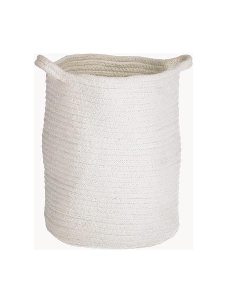 Handgefertigter Baumwoll-Aufbewahrungskorb Abeni, 100% Baumwolle, Weiss, Ø 25 x H 30 cm