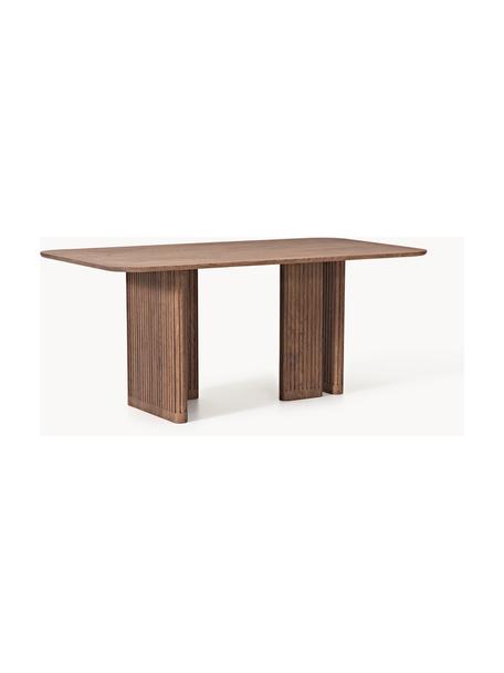 Table en chêne Jolka, tailles variées, Chêne brun foncé laqué, larg. 180 x prof. 95 cm