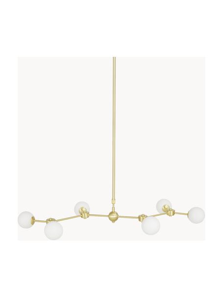 Grande suspension en verre opalescent Aurelia, Blanc, doré, larg. 110 x haut. 60 cm