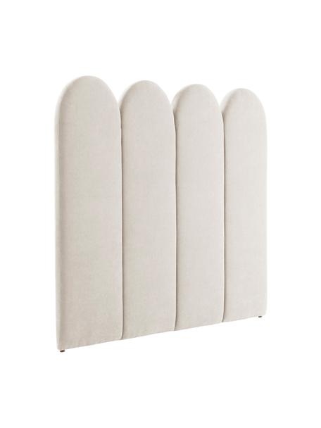 Tête de lit rembourrée chenille Miami, Tissu blanc crème, larg. 125 x haut. 124 cm