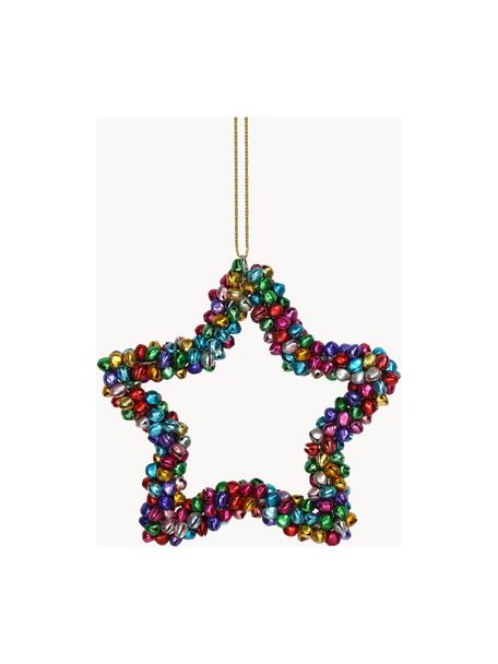 Adorno navideño con cascabeles Star, Metal recubierto, Multicolor, An 14 x Al 14 cm