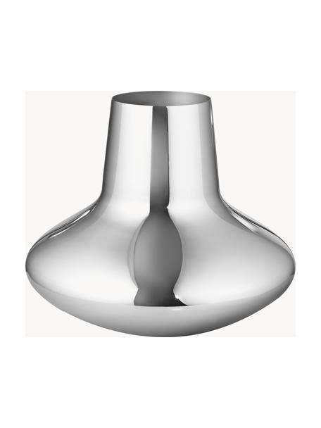 Vase Henning Koppel aus Edelstahl, H 22 cm, Edelstahl, poliert, Silberfarben, hochglanzpoliert, Ø 28 x H 22 cm
