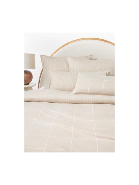 Flanell-Bettdeckenbezug Noelle, Webart: Flanell, Hellbeige, Weiß, B 135 x L 200 cm