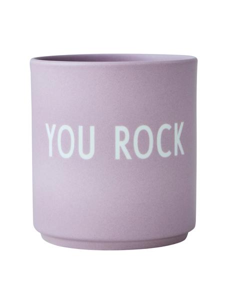 Mug design Favourite YOU ROCK, Porcelaine Fine Bone China
Fine Bone China est une porcelaine tendre, qui se distingue particulièrement par sa brillance et sa translucidité, Lilas (You rock), Ø 8 x 9 cm, 250 ml