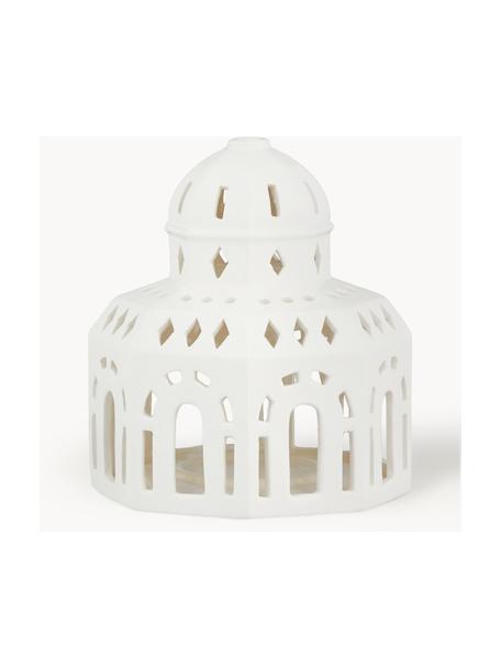 Maison lumineuse artisanale en céramique Urbania, Céramique, Blanc, larg. 12 x haut. 15 cm