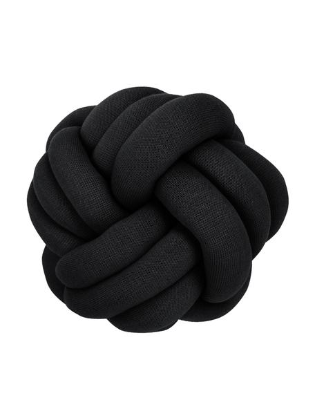 Coussin nœud noir Twist, Noir, Ø 30 cm
