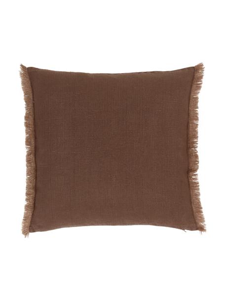 Housse de coussin pur lin brun foncé Luana, 100 % pur lin

Le lin est naturellement doté d'un toucher plutôt rugueux et d'un aspect froissé
Sa résistance élevée au accrocs lui confère robustesse et longévité, Brun, larg. 40 x long. 40 cm