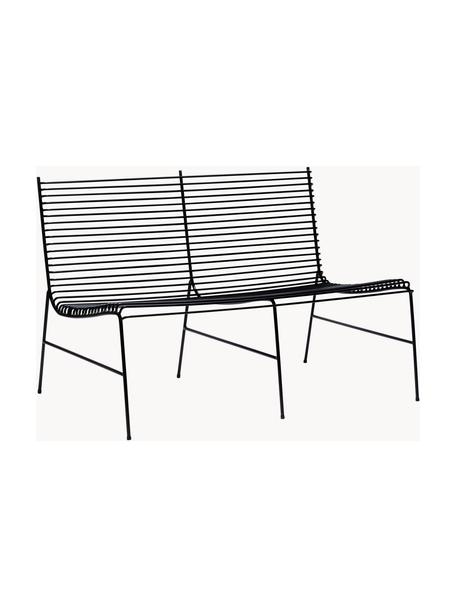 Banc de jardin String, Métal, enduit, Noir, larg. 113 x prof. 71 cm