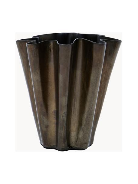 Vaso fatto a mano Elegance, alt. 13 cm, Metallo rivestito, Marrone scuro, Larg. 13 x Alt. 13 cm