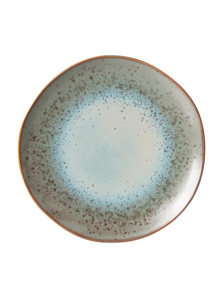 Ručně vyrobený jídelní talíř v retro stylu 70's, 2 ks, Kamenina, Modrá, šedá, Ø 29 cm