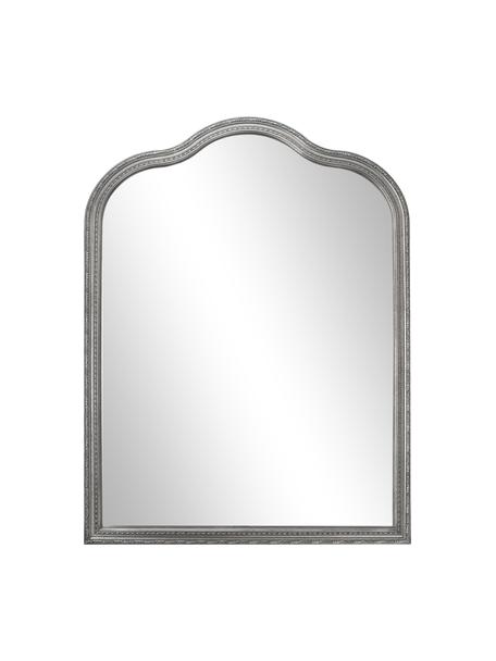 Specchio da parete barocco Muriel, Cornice: legno massiccio rivestito, Retro: pannello di fibra a media, Superficie dello specchio: lastra di vetro, Argento, Larg. 90 x Alt. 120 cm