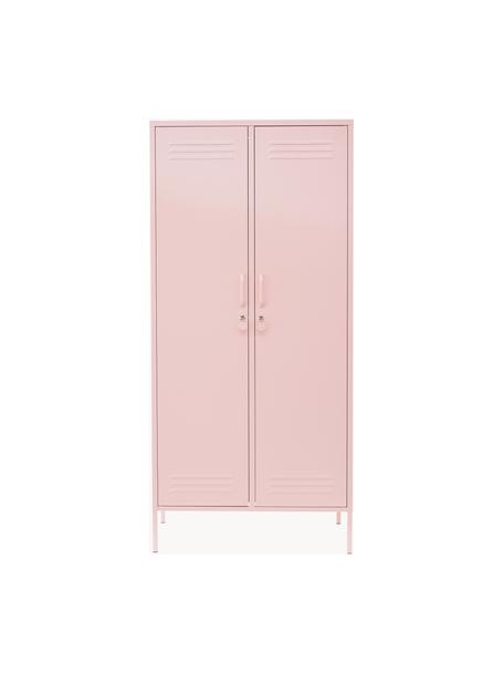 Malá šatní skříň The Twinny, Ocel s práškovým nástřikem, Světle růžová, Š 85 cm, V 183 cm