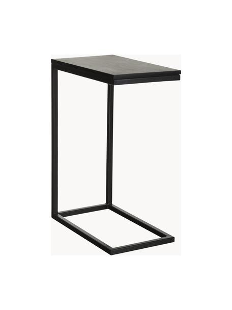 Mesa auxiliar de madera de mango Celow, Tablero: madera de mango maciza y , Estructura: metal con pintura en polv, Negro, An 45 x Al 62 cm